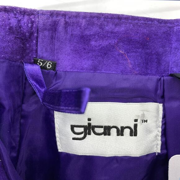 Gianni Suede Pencil Skirt Womens 0 High Waist Purple Lined Vintage 90s - Picture 6 of 6